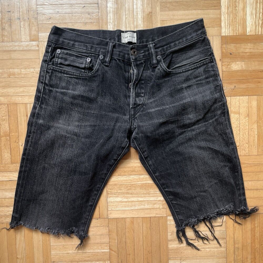 Simon Miller Jeans Shorts Men's Size 30x12 Black Denim Made in USA Button fly